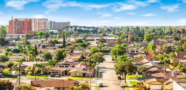 Neighborhoods in Anaheim, California.